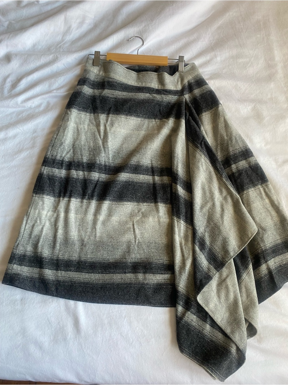 Jones New York Asymmetrical Striped Skirt in Black and Cream